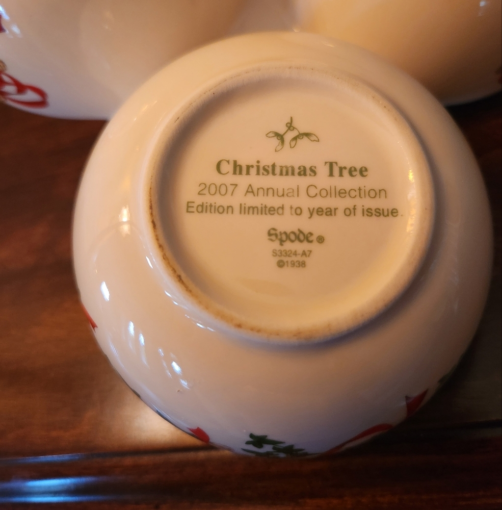 Spode Christmas Tree 3-Part Handled Server - Picture 6 of 6